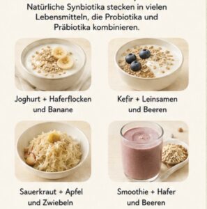 Darmbakterien im Gleichgewicht durch probiotische und präbiotische Lebensmitte